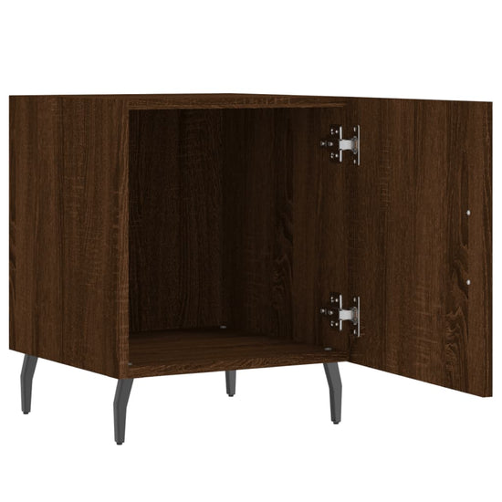 Nachtkastjes 2 st 40x40x50 cm bewerkt hout bruin eikenkleur MeubelReus