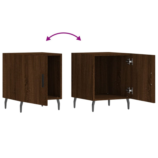 Nachtkastjes 2 st 40x40x50 cm bewerkt hout bruin eikenkleur MeubelReus