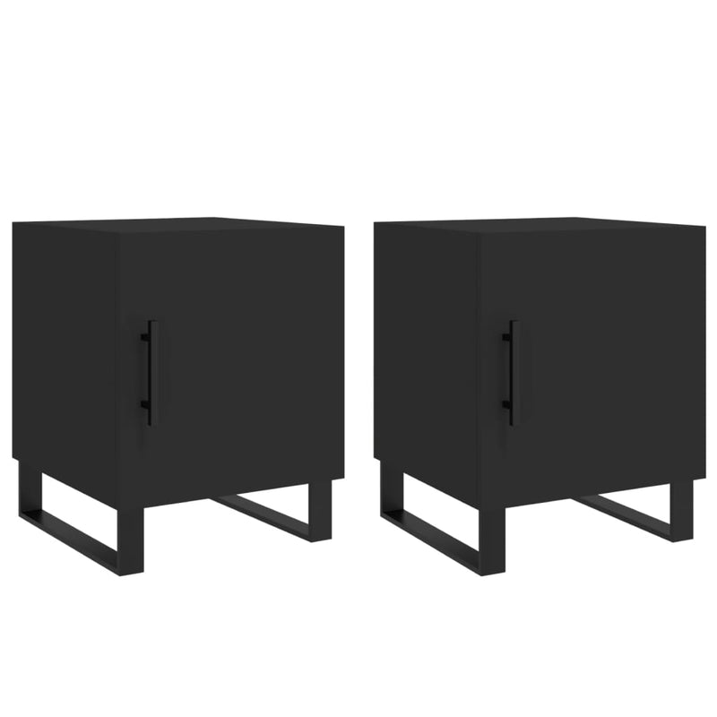 Nachtkastjes 2 st 40x40x50 cm bewerkt hout zwart MeubelReus