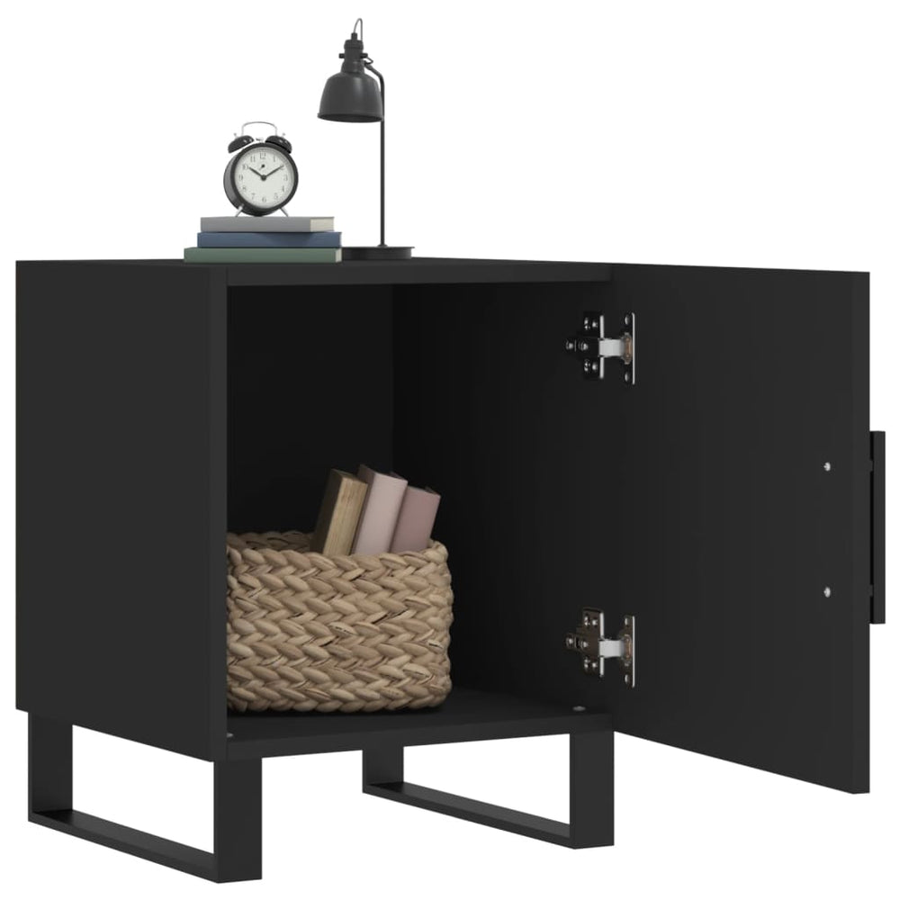 Nachtkastjes 2 st 40x40x50 cm bewerkt hout zwart MeubelReus