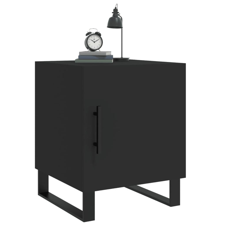 Nachtkastjes 2 st 40x40x50 cm bewerkt hout zwart MeubelReus