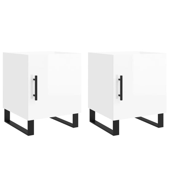 Nachtkastjes 2 st 40x40x50 cm bewerkt hout hoogglans wit MeubelReus