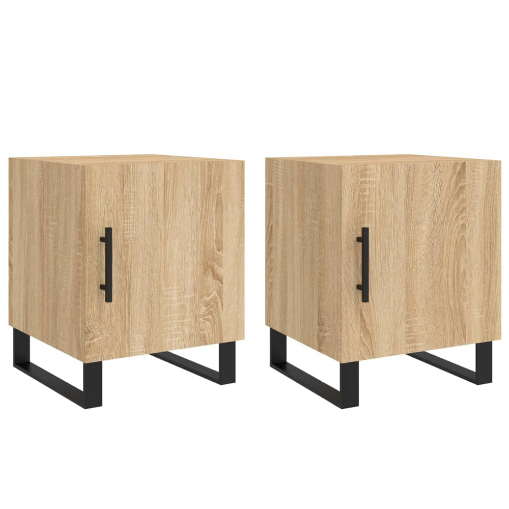 Nachtkastjes 2 st 40x40x50 cm bewerkt hout sonoma eikenkleurig MeubelReus