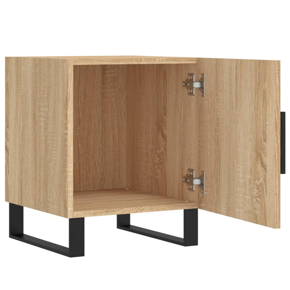 Nachtkastjes 2 st 40x40x50 cm bewerkt hout sonoma eikenkleurig MeubelReus