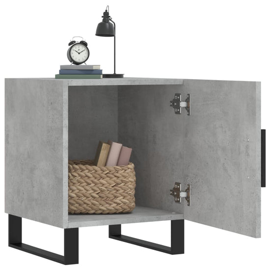 Nachtkastje 40x40x50 cm bewerkt hout betongrijs MeubelReus