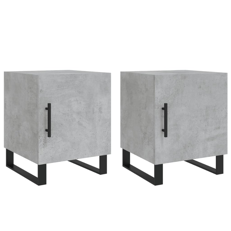 Nachtkastjes 2 st 40x40x50 cm bewerkt hout betongrijs MeubelReus