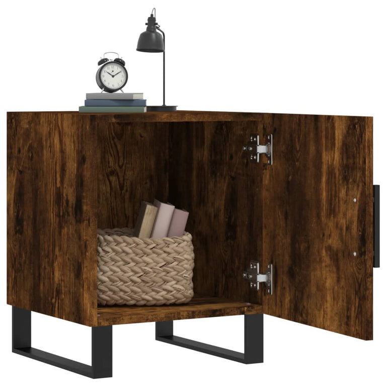 Nachtkastjes 2 st 40x40x50 cm bewerkt hout gerookt eikenkleurig MeubelReus