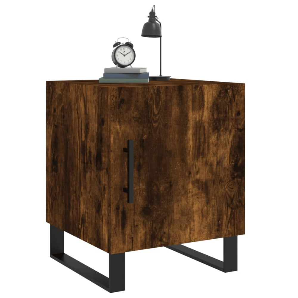 Nachtkastjes 2 st 40x40x50 cm bewerkt hout gerookt eikenkleurig MeubelReus