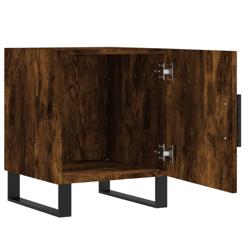 Nachtkastjes 2 st 40x40x50 cm bewerkt hout gerookt eikenkleurig MeubelReus