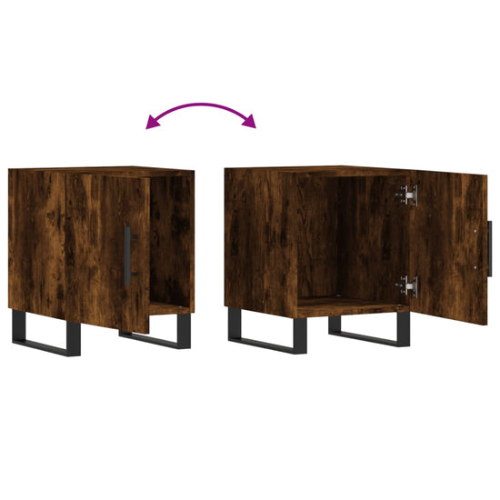 Nachtkastjes 2 st 40x40x50 cm bewerkt hout gerookt eikenkleurig MeubelReus