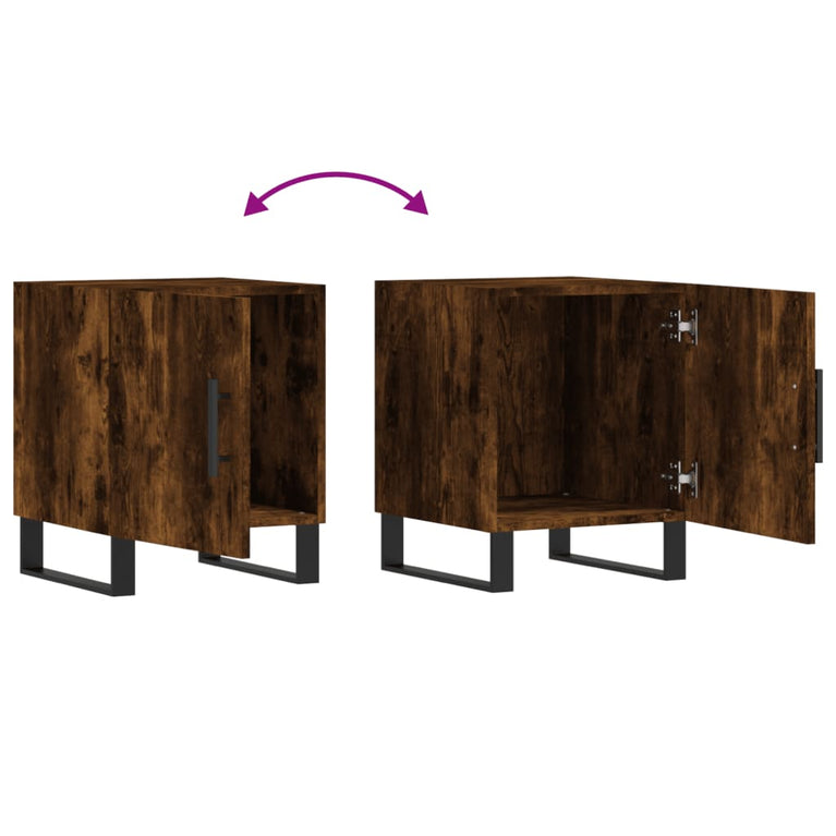 Nachtkastjes 2 st 40x40x50 cm bewerkt hout gerookt eikenkleurig MeubelReus