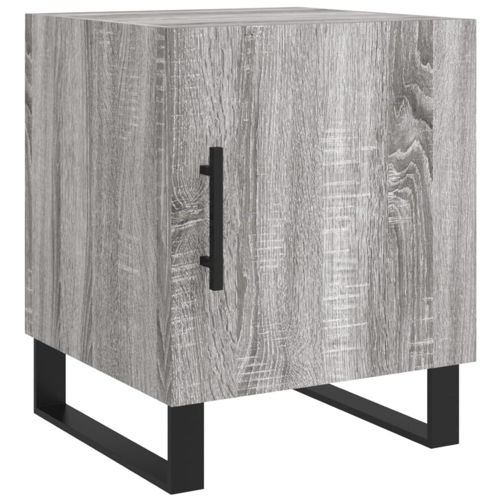 Nachtkastje 40x40x50 cm bewerkt hout grijs sonoma eikenkleurig MeubelReus