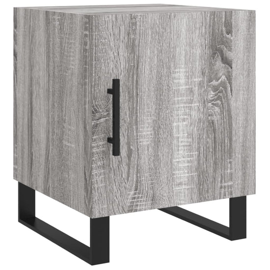 Nachtkastje 40x40x50 cm bewerkt hout grijs sonoma eikenkleurig MeubelReus