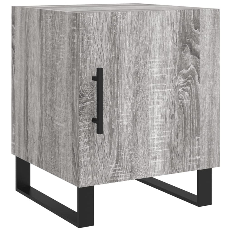Nachtkastje 40x40x50 cm bewerkt hout grijs sonoma eikenkleurig MeubelReus