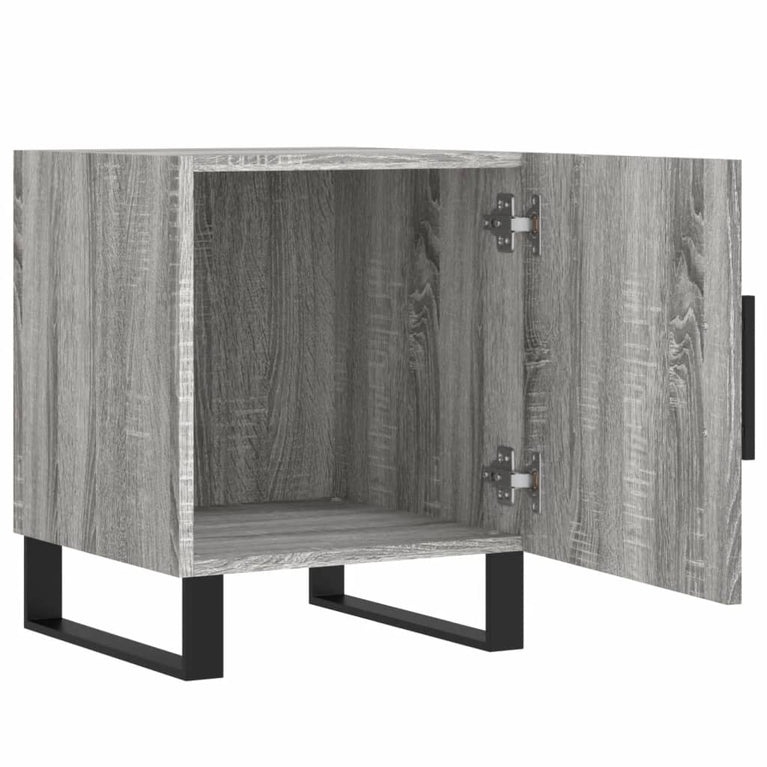 Nachtkastje 40x40x50 cm bewerkt hout grijs sonoma eikenkleurig MeubelReus