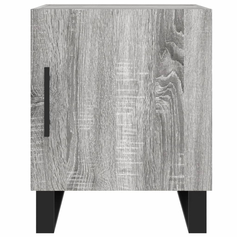 Nachtkastje 40x40x50 cm bewerkt hout grijs sonoma eikenkleurig MeubelReus