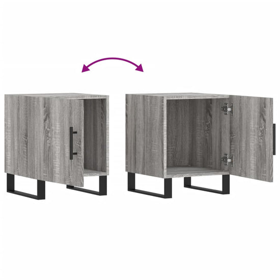 Nachtkastje 40x40x50 cm bewerkt hout grijs sonoma eikenkleurig MeubelReus