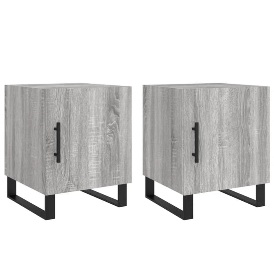 Nachtkastjes 2 st 40x40x50 cm bewerkt hout grijs sonoma eiken MeubelReus
