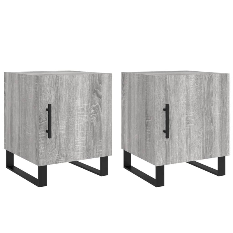 Nachtkastjes 2 st 40x40x50 cm bewerkt hout grijs sonoma eiken MeubelReus