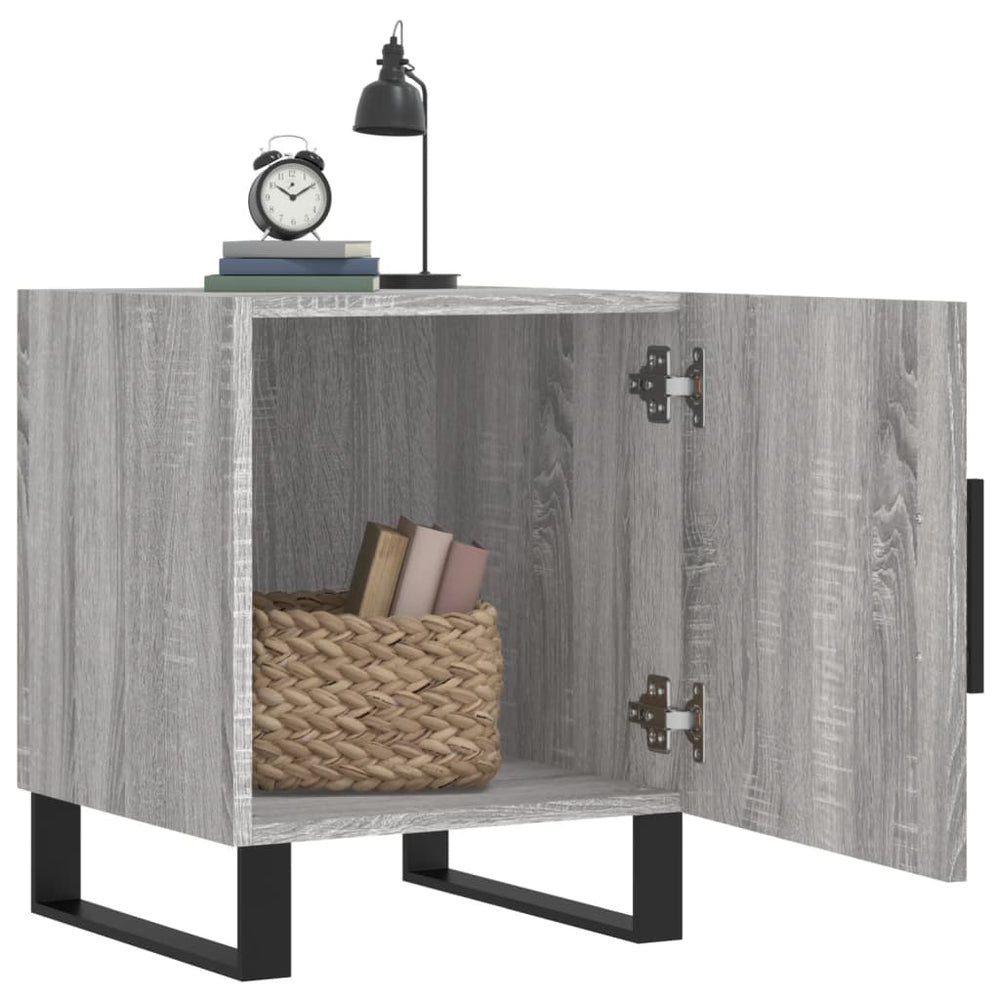 Nachtkastjes 2 st 40x40x50 cm bewerkt hout grijs sonoma eiken MeubelReus