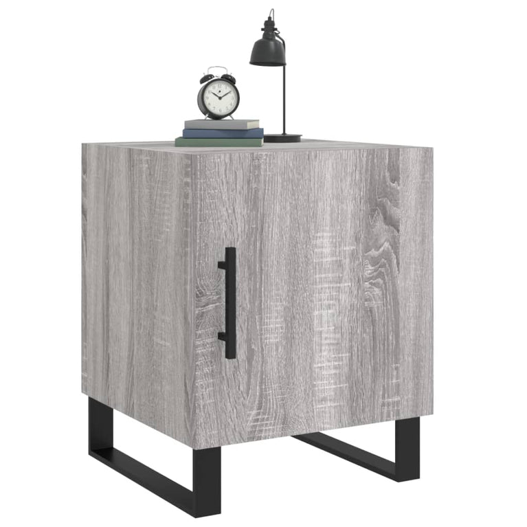 Nachtkastjes 2 st 40x40x50 cm bewerkt hout grijs sonoma eiken MeubelReus
