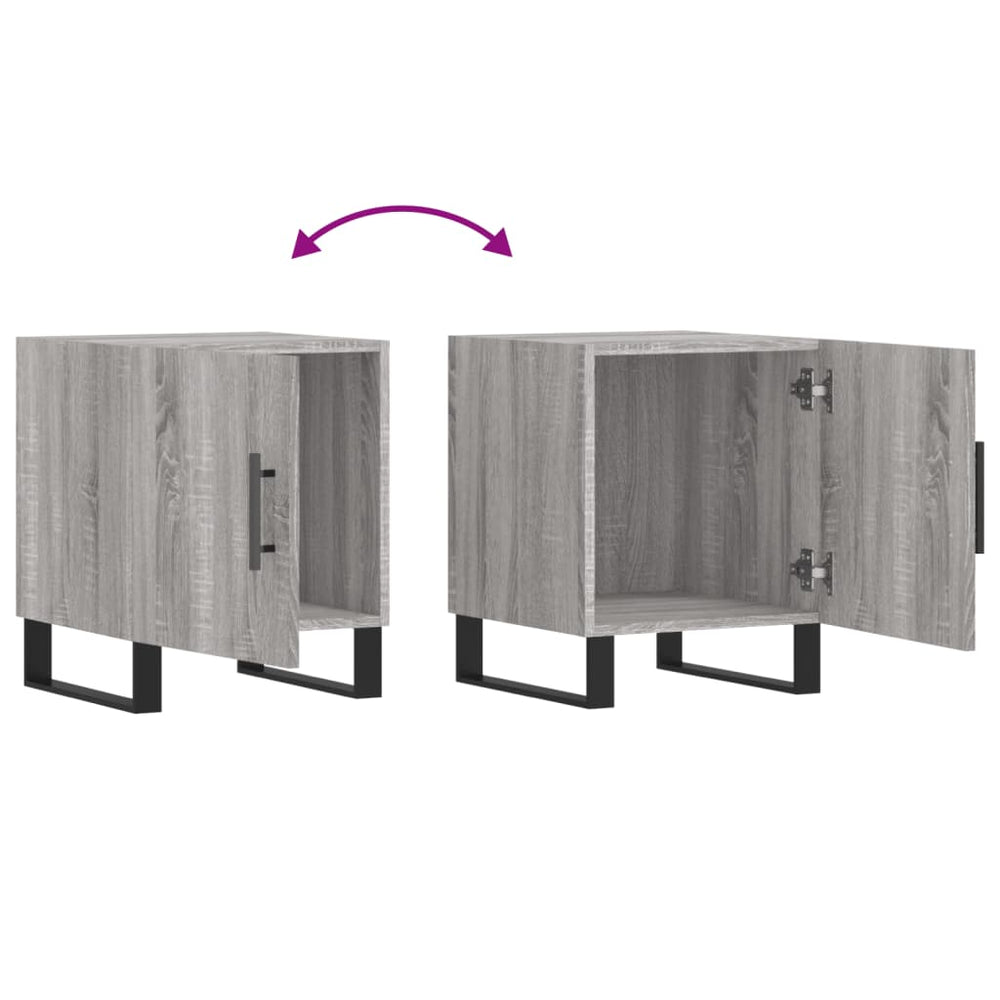 Nachtkastjes 2 st 40x40x50 cm bewerkt hout grijs sonoma eiken MeubelReus