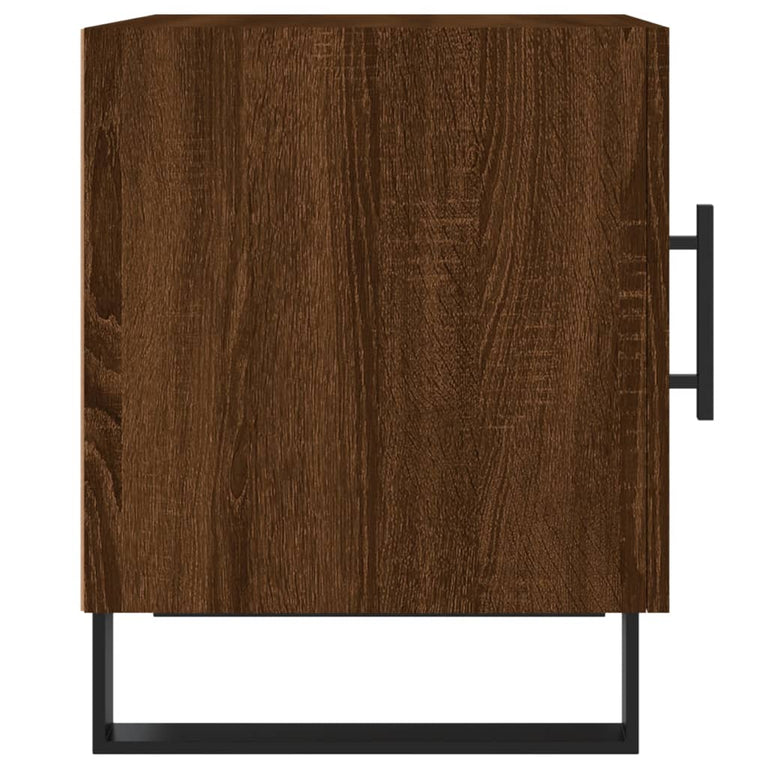 Nachtkastje 40x40x50 cm bewerkt hout bruin eikenkleur MeubelReus