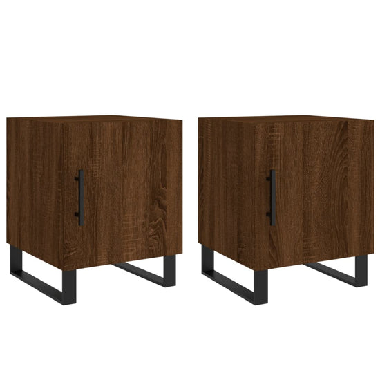 Nachtkastjes 2 st 40x40x50 cm bewerkt hout bruin eikenkleur MeubelReus