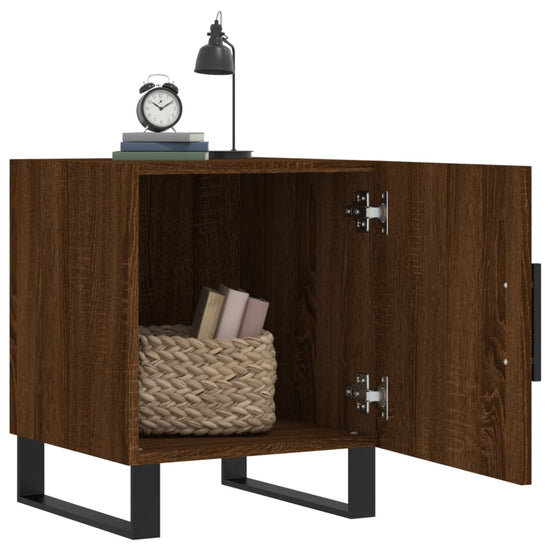 Nachtkastjes 2 st 40x40x50 cm bewerkt hout bruin eikenkleur MeubelReus