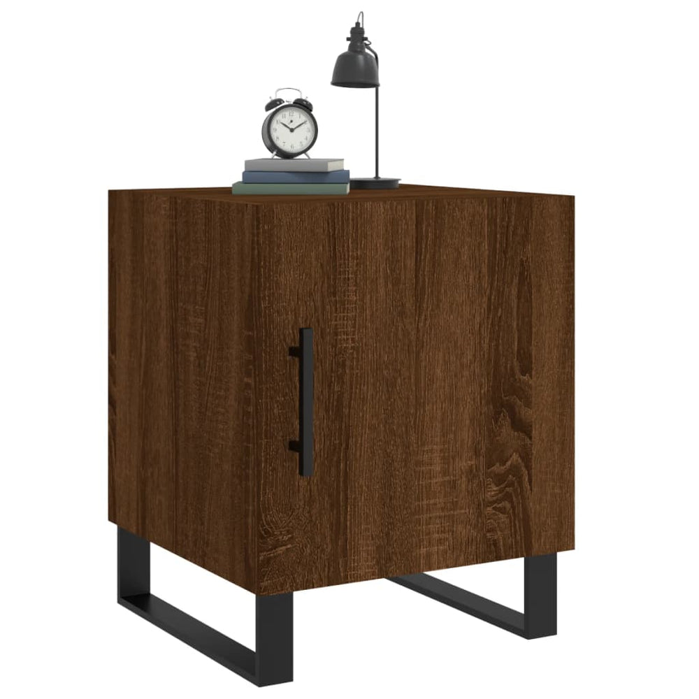 Nachtkastjes 2 st 40x40x50 cm bewerkt hout bruin eikenkleur MeubelReus