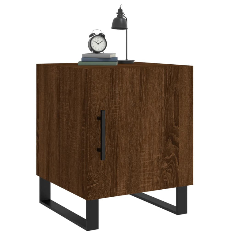 Nachtkastjes 2 st 40x40x50 cm bewerkt hout bruin eikenkleur MeubelReus