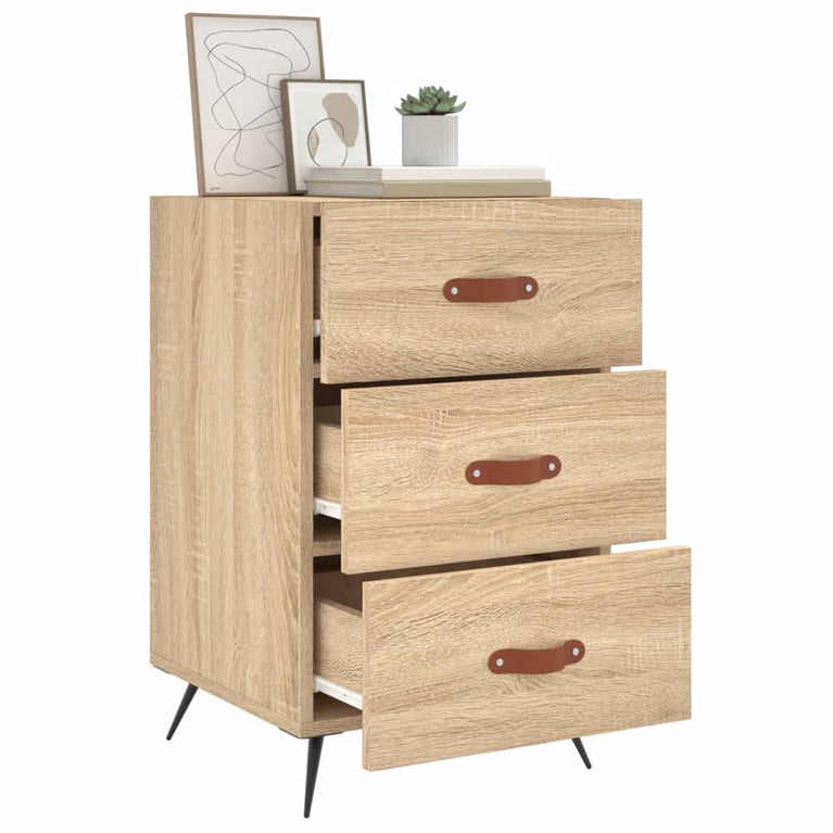 Nachtkastje 40x40x66 cm bewerkt hout sonoma eikenkleurig MeubelReus