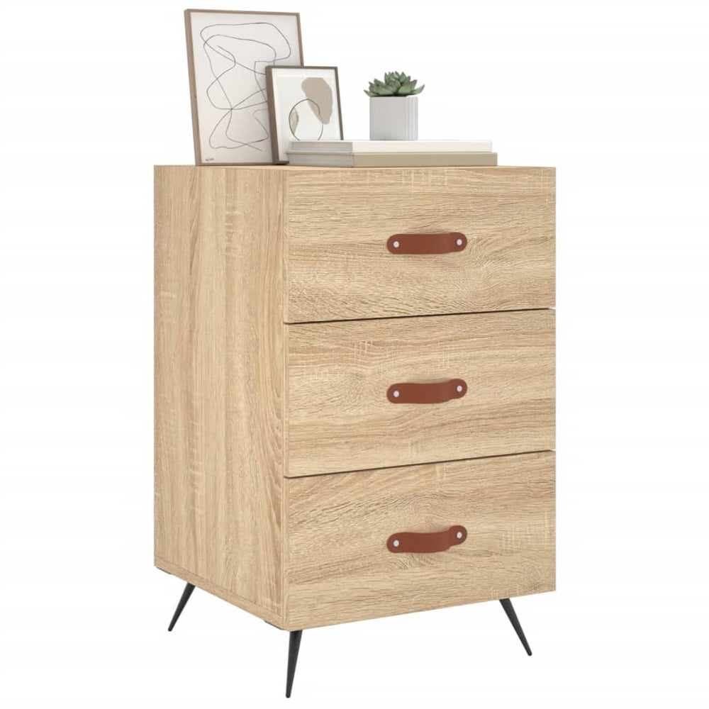 Nachtkastje 40x40x66 cm bewerkt hout sonoma eikenkleurig MeubelReus