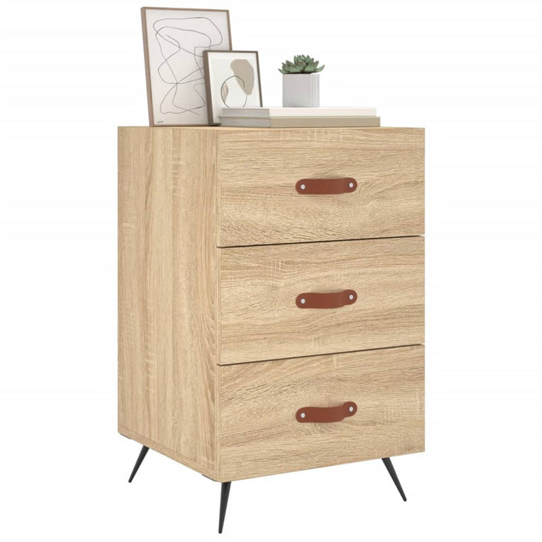 Nachtkastje 40x40x66 cm bewerkt hout sonoma eikenkleurig MeubelReus