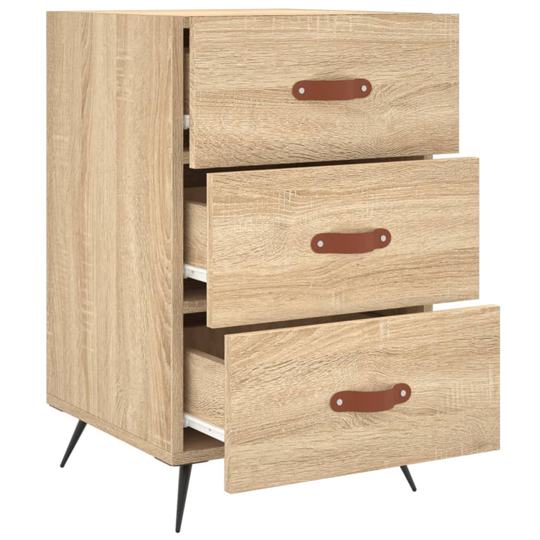 Nachtkastje 40x40x66 cm bewerkt hout sonoma eikenkleurig MeubelReus