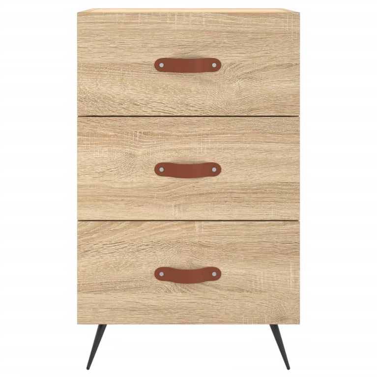 Nachtkastje 40x40x66 cm bewerkt hout sonoma eikenkleurig MeubelReus
