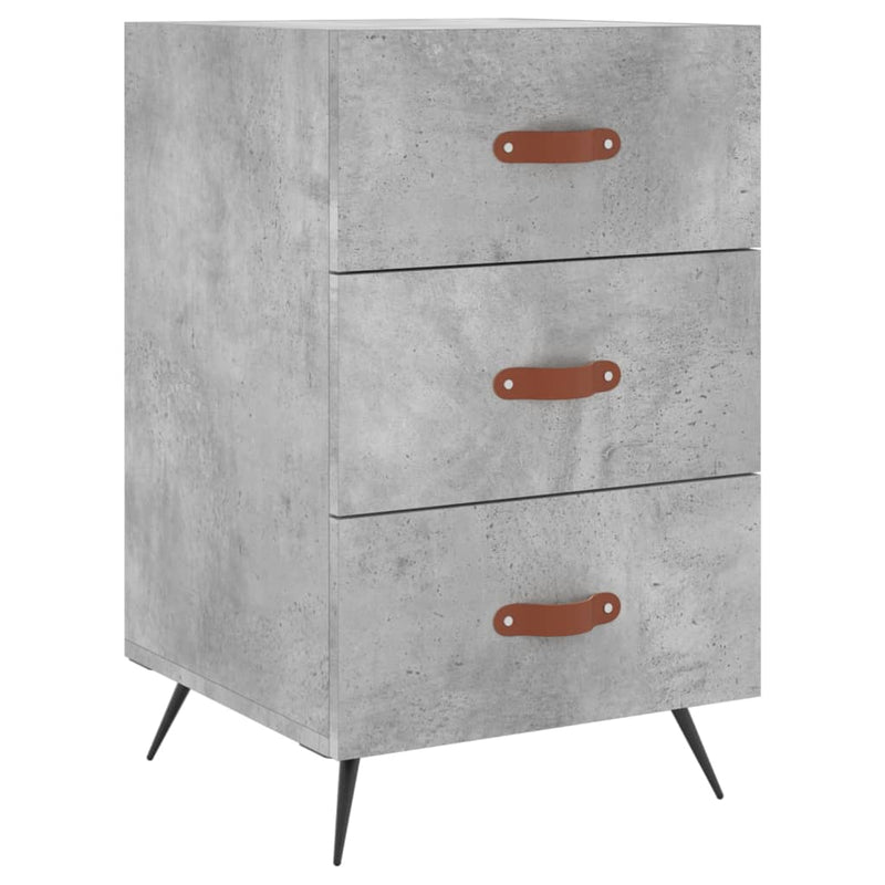 Nachtkastje 40x40x66 cm bewerkt hout betongrijs MeubelReus