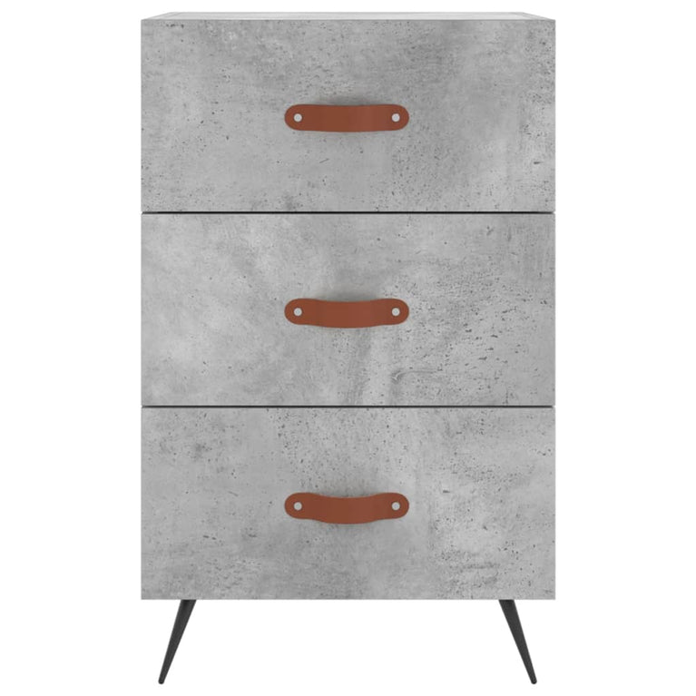 Nachtkastje 40x40x66 cm bewerkt hout betongrijs MeubelReus