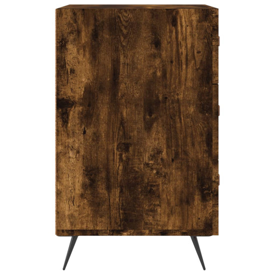 Nachtkastje 40x40x66 cm bewerkt hout gerookt eikenkleurig MeubelReus