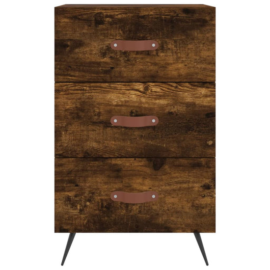 Nachtkastje 40x40x66 cm bewerkt hout gerookt eikenkleurig MeubelReus