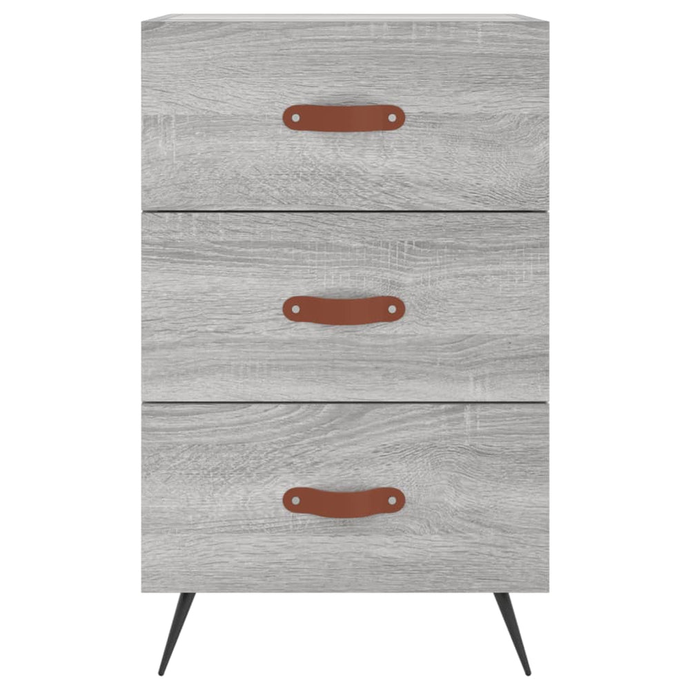 Nachtkastje 40x40x66 cm bewerkt hout grijs sonoma eikenkleurig MeubelReus