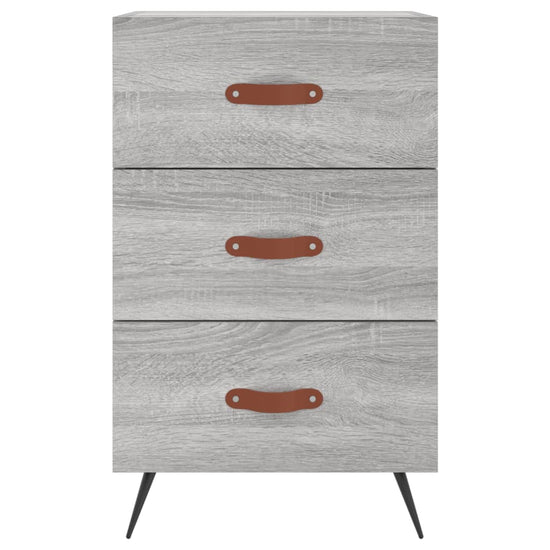 Nachtkastje 40x40x66 cm bewerkt hout grijs sonoma eikenkleurig MeubelReus