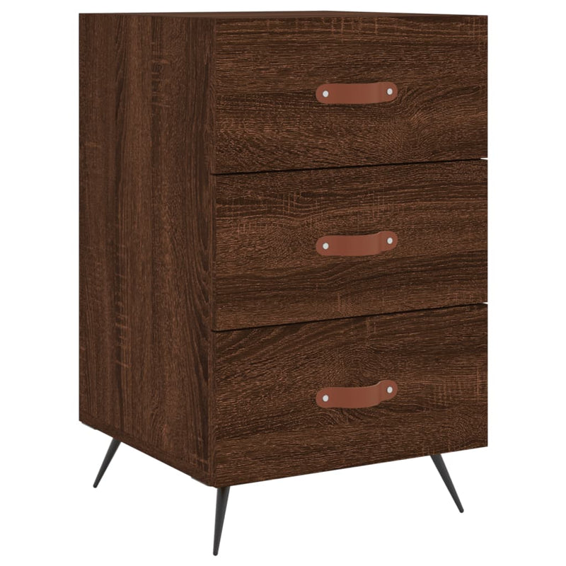 Nachtkastje 40x40x66 cm bewerkt hout bruin eikenkleur MeubelReus