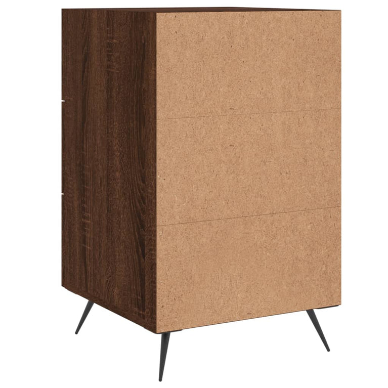 Nachtkastje 40x40x66 cm bewerkt hout bruin eikenkleur MeubelReus