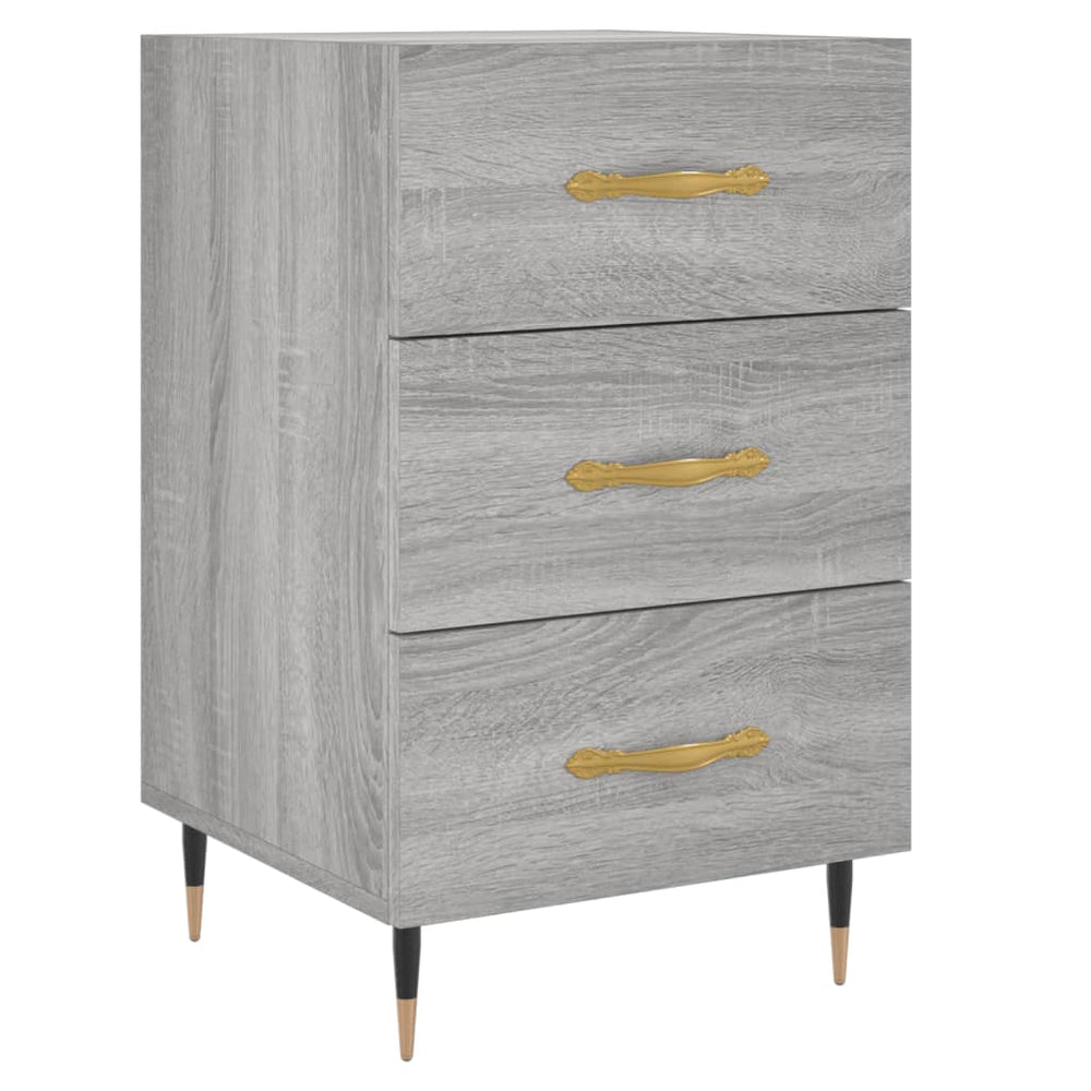 Nachtkastje 40x40x66 cm bewerkt hout grijs sonoma eikenkleurig MeubelReus