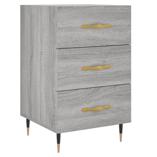 Nachtkastje 40x40x66 cm bewerkt hout grijs sonoma eikenkleurig MeubelReus