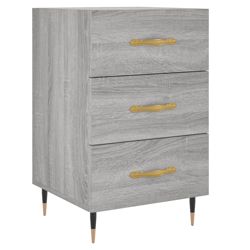 Nachtkastje 40x40x66 cm bewerkt hout grijs sonoma eikenkleurig MeubelReus