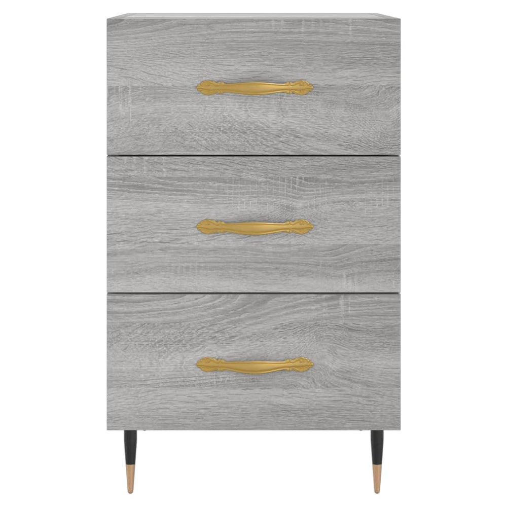 Nachtkastje 40x40x66 cm bewerkt hout grijs sonoma eikenkleurig MeubelReus