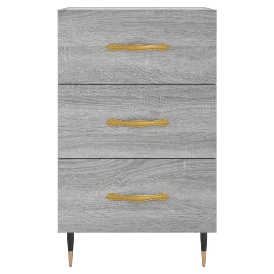 Nachtkastje 40x40x66 cm bewerkt hout grijs sonoma eikenkleurig MeubelReus