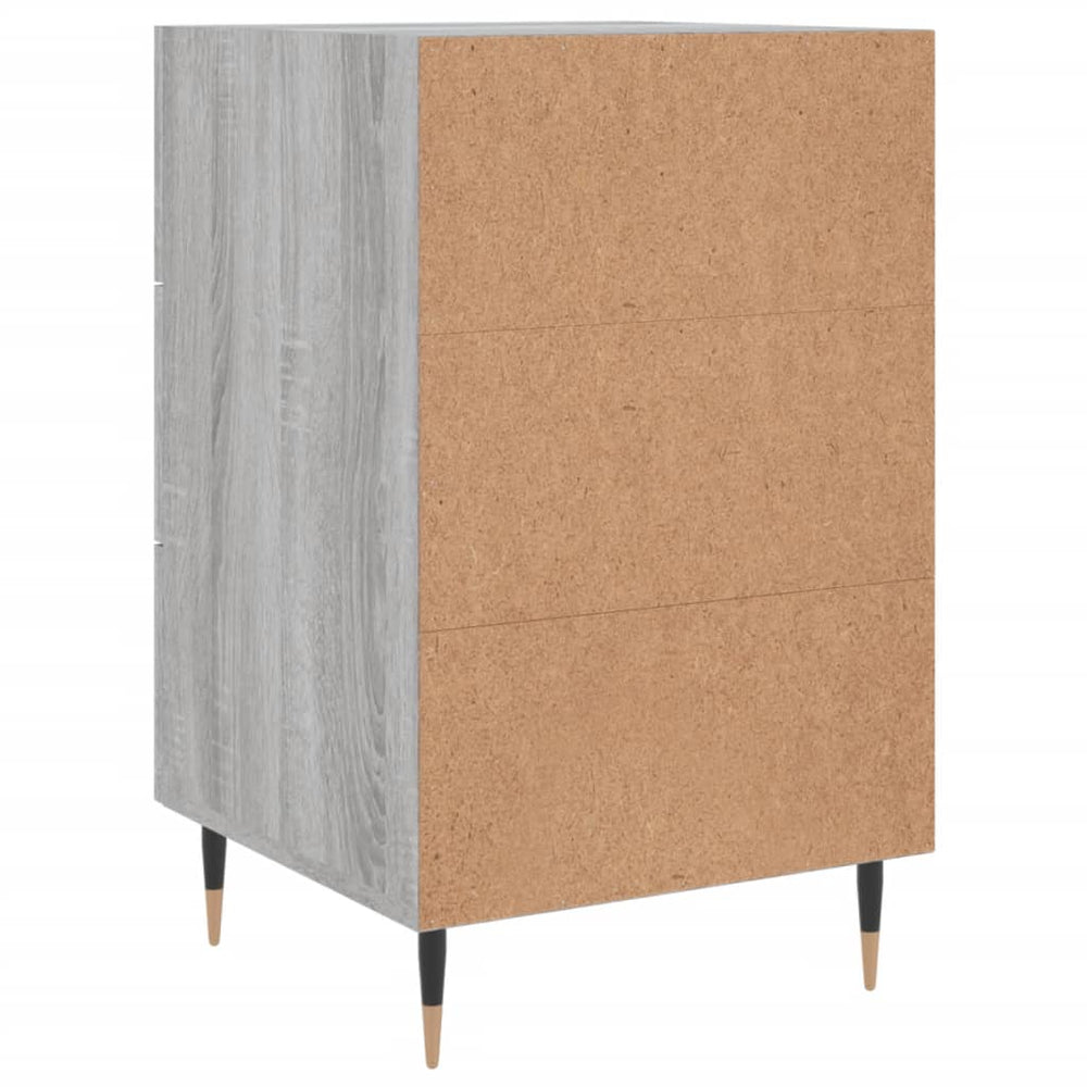Nachtkastje 40x40x66 cm bewerkt hout grijs sonoma eikenkleurig MeubelReus